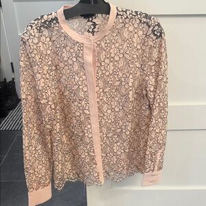 J. Crew Elegant Lace Women Top - Pink and Black